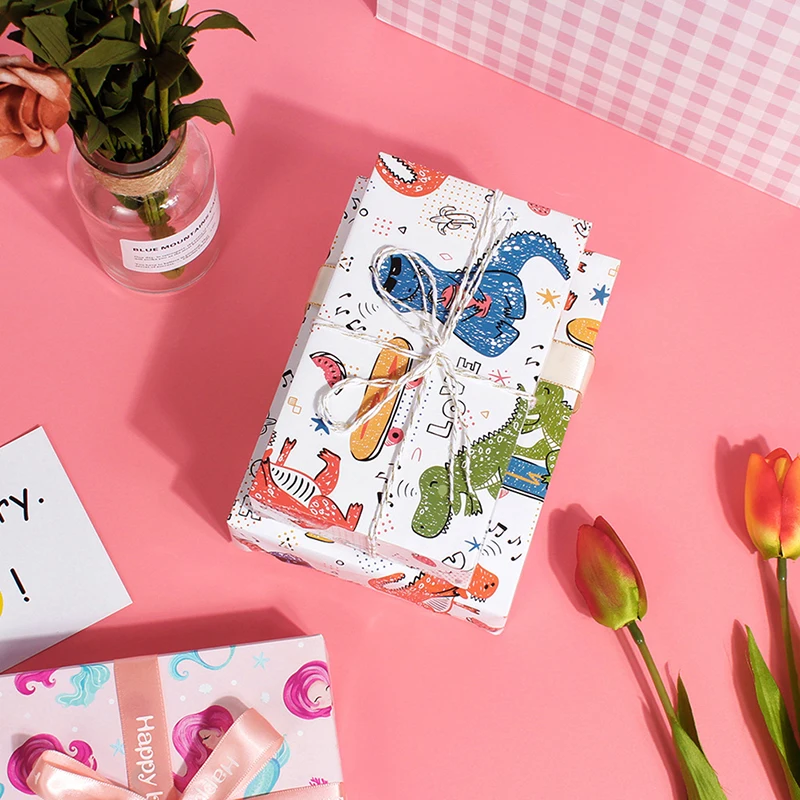 

50 * 70cm Brand New Dinosaur Mermaid Children's Friends Holiday Gift Box Wrapping Paper