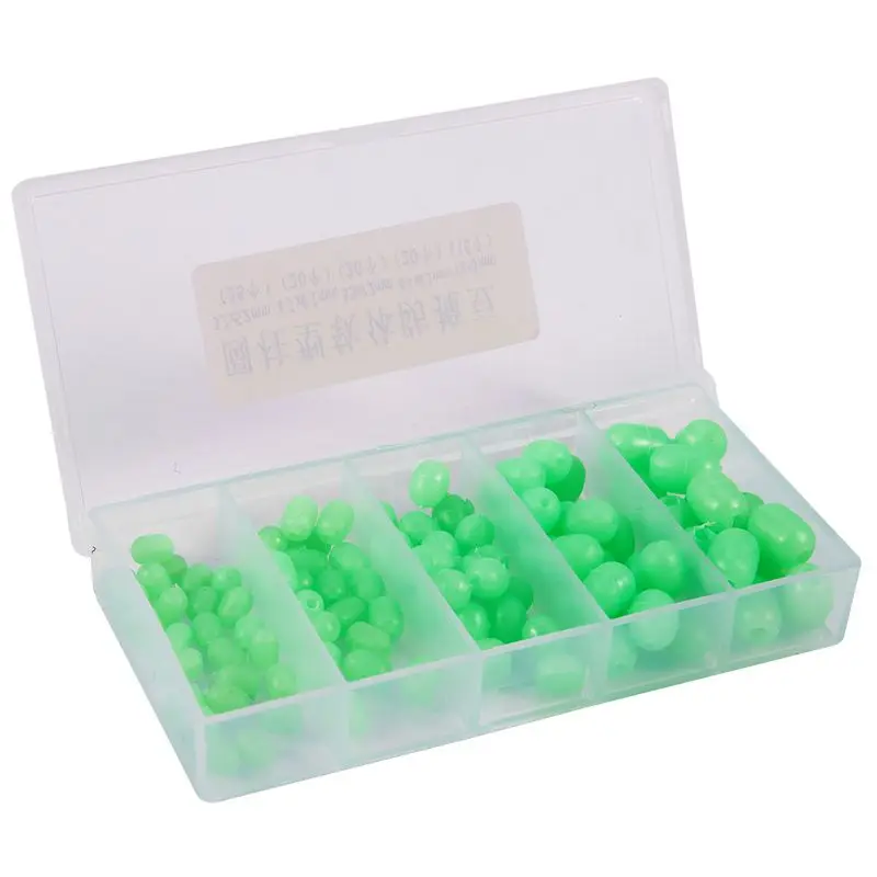 100pcs Oval Soft Luminous Fishing Beads Sea Lure Floating Float Tackles | Спорт и развлечения
