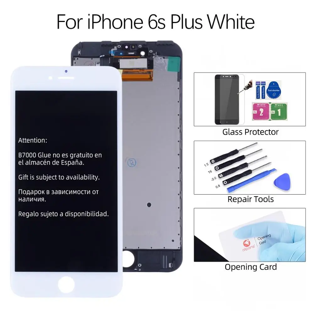 White for iP6S Plus OEM AAA Дисплей для iPhone 6 6 Plus в сборе с тачскрином на рамке черный белый - Цвет: White for iP6S Plus