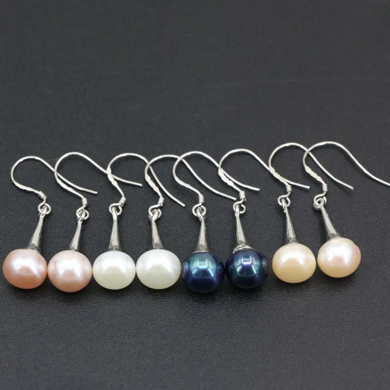 

Женские серьги-подвески с натуральным пресноводным жемчугом, 9 мм, 4 цвета