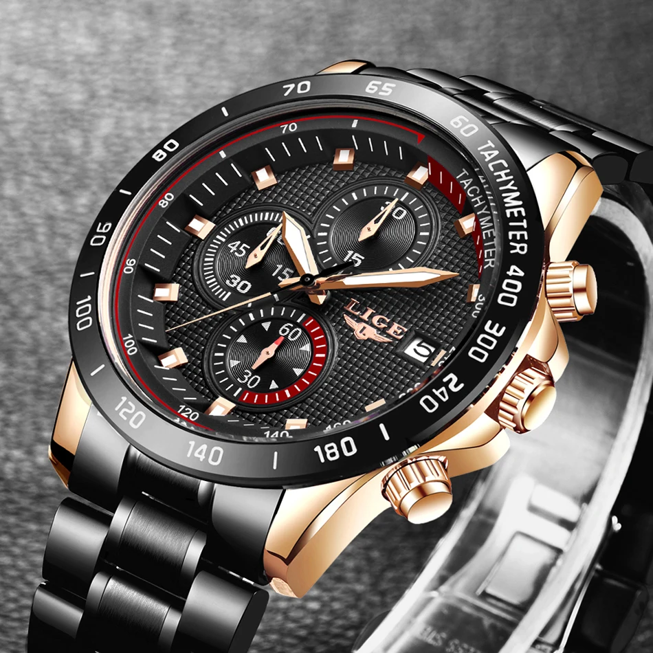 Relojes LIGE мужские часы Топ бренд класса люкс военные спортивные Кварцевые