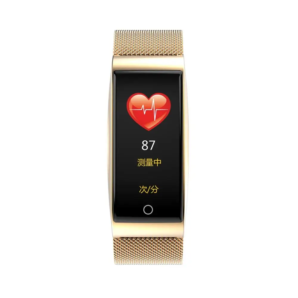 steel gold F4 металлический Смарт-браслет IP67 водонепроницаемый монитор сердечного ритма кровяного давления для мужчин и женщин фитнес-часы Шагомер умный Браслет - Цвет: steel gold