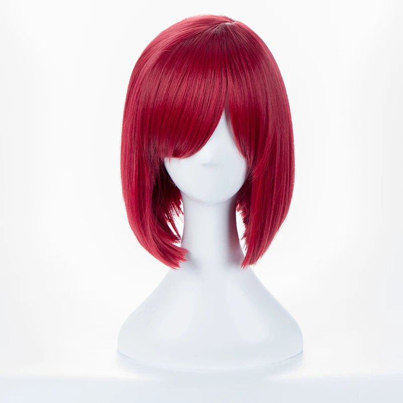 Danganronpa V3 Killing Harmony Yumeno Himiko Red Short Wig Cosplay Costume Dangan Ronpa Heat Resistant Hair Women Party Wigs