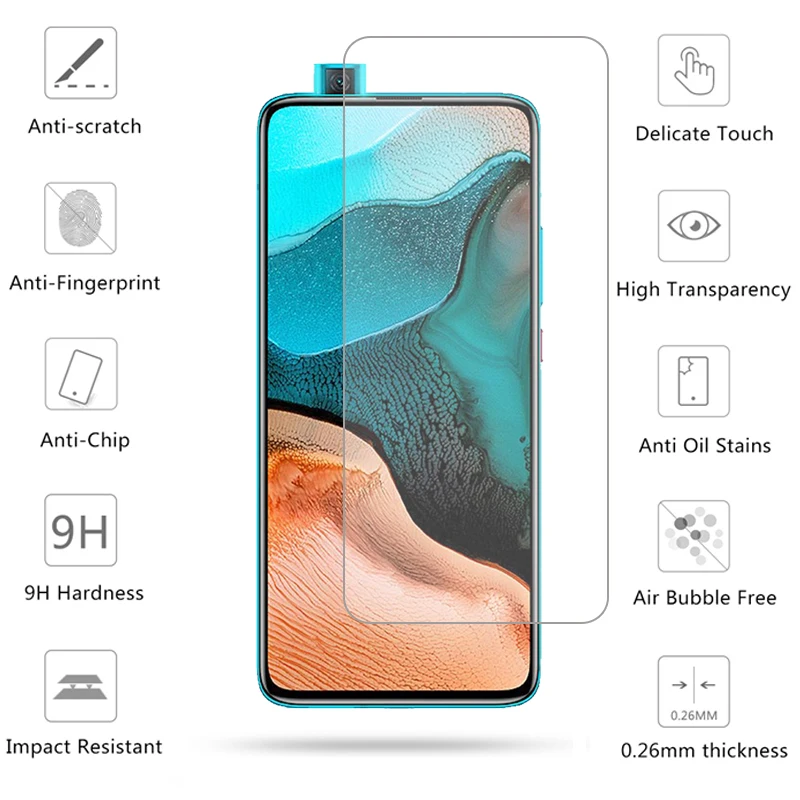 2PCS para Xiaomi Redmi note K30 Pro de Redmi K30 Pro de templado de vidrio de la pegamento pel&iacute;cula 9H HD pantalla Protector para Xiaomi Redmi note K30 Pro-1