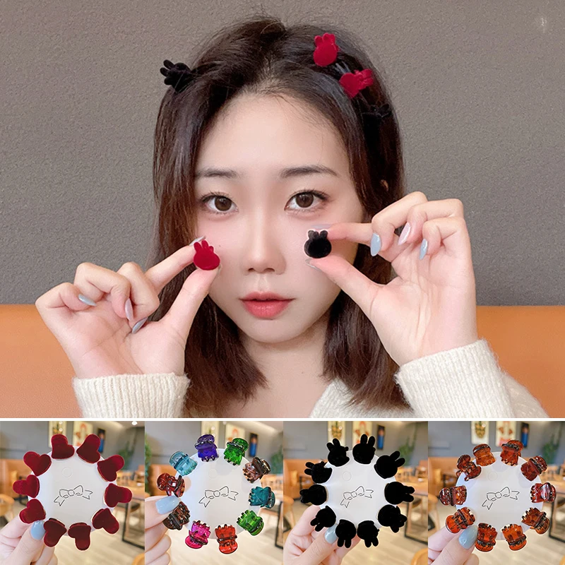 

10 шт., заколки для волос в форме кролика