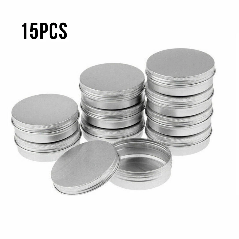 15 шт./компл. 60 мл жестяные банки круглые алюминиевые для бальзама контейнеры