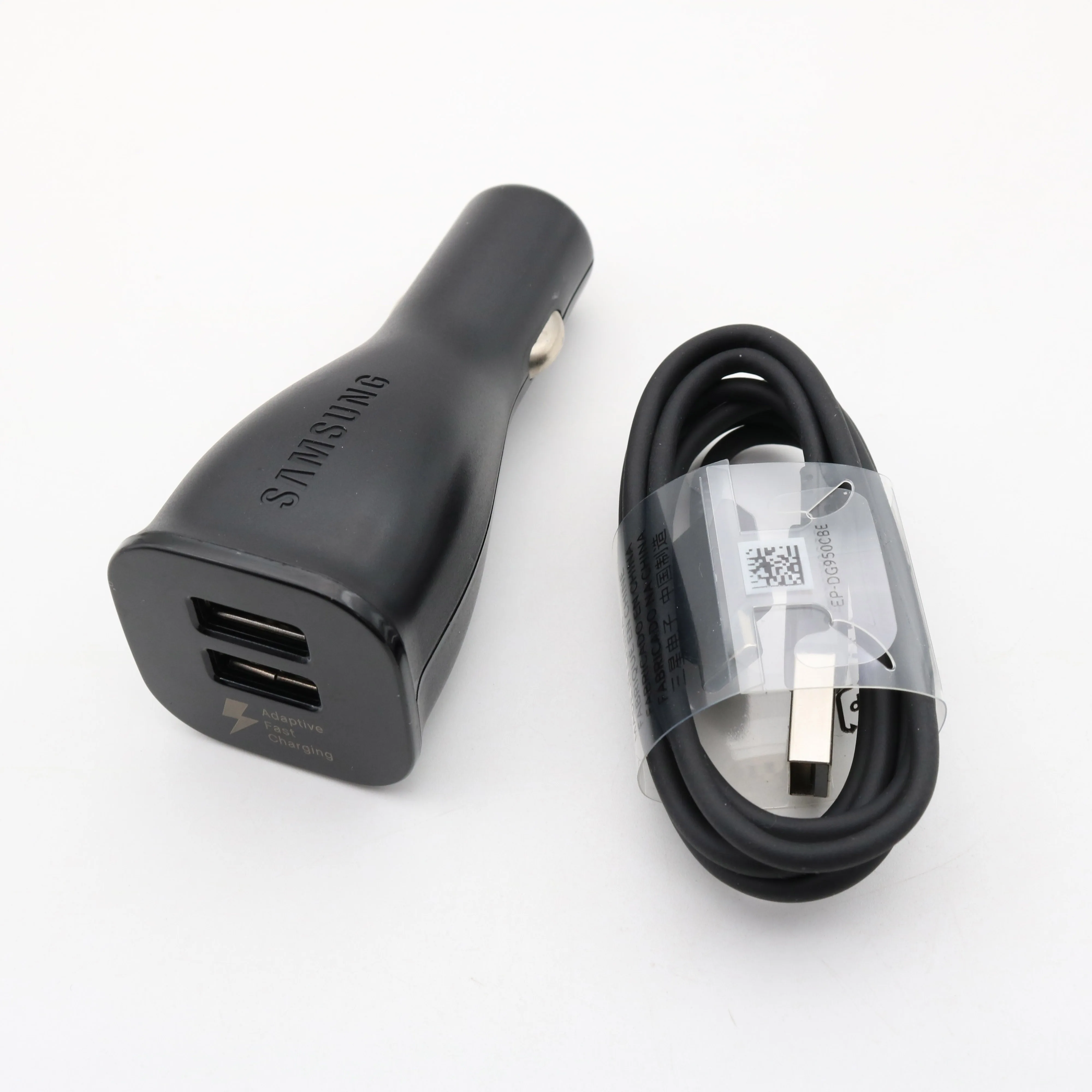Автомобильное зарядное устройство Samsung с двумя USB портами и кабелем Micro Type C для