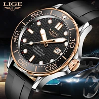 2021 mens watches silicone strap waterproof watch for men lige top brand luxury sports men quartz wristwatch relogio masculino