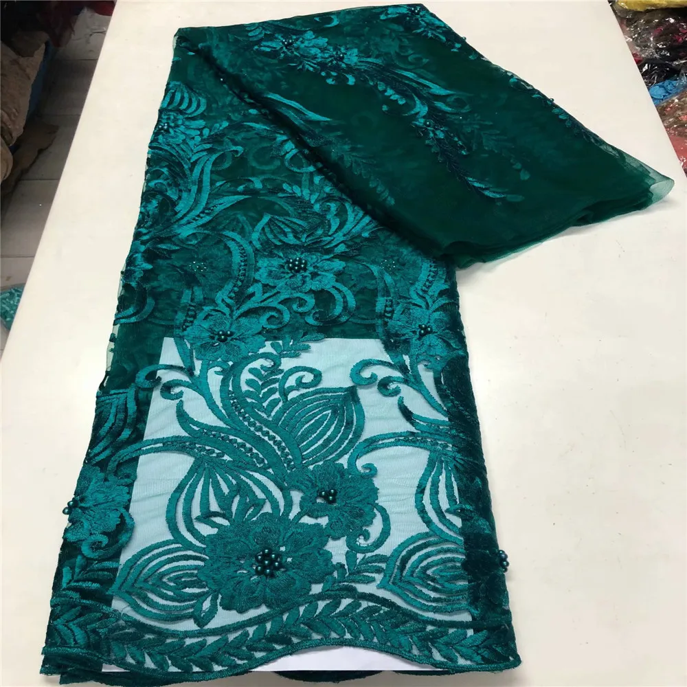 

Nigerian Lace Fabric 2021 High Quality Lace Materials Tissue African Lace Fabrics 5 Yards Beautiful French Embroideried yj13-52