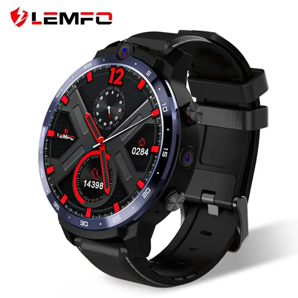 Мужские Смарт часы LEMFO LEM12 4G 3 ГБ + 32 GPS дисплей 1 6 дюйма с внешним аккумулятором Wi Fi