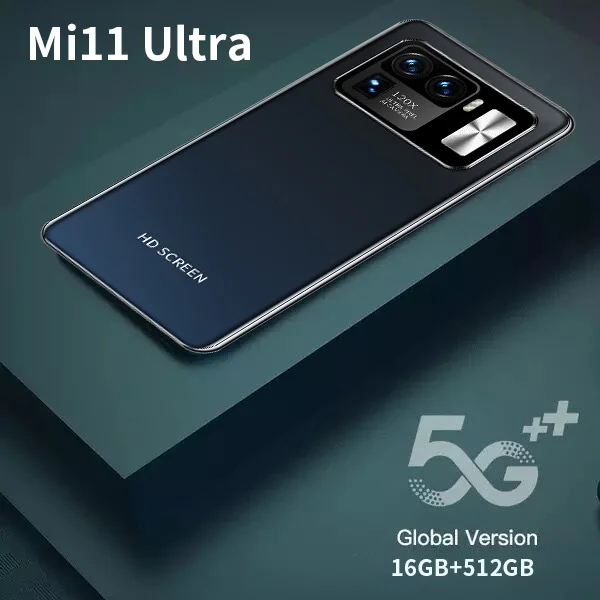 Смартфон Xio mi 11 ультратонкий телефон MTK6889 16 ГБ + 512 десятиядерная камера Мп 32 МП 6800