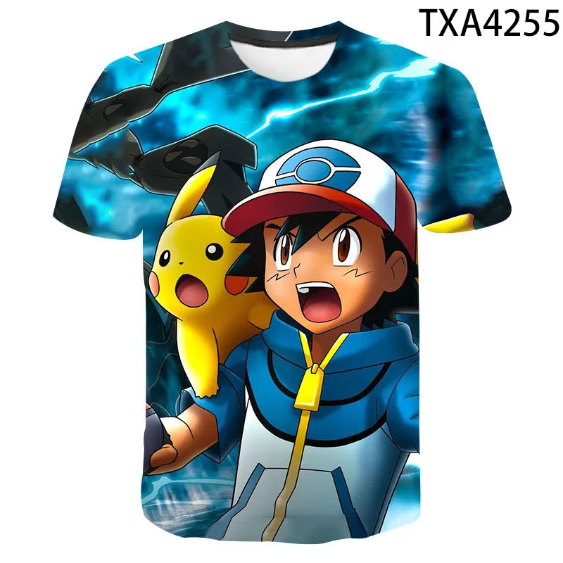 

Japan Pokemon Pikαchu Children's Printing 2021 Cartoon Fashion T-shirts Children's Wear Gifts For Boys And Girls Birthday Clothi