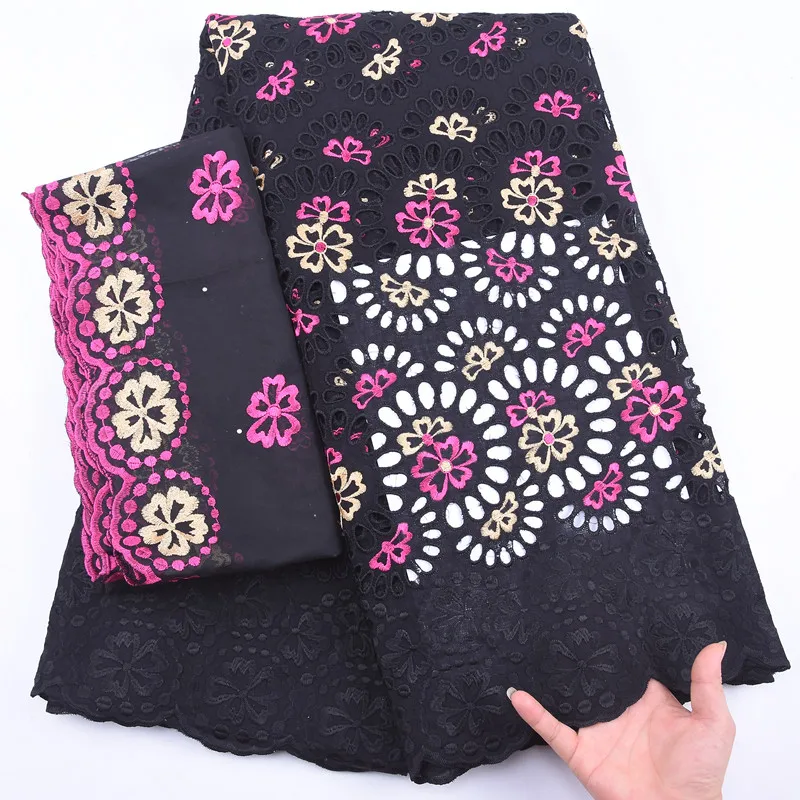 Красная сухая 100% хлопковая кружевная ткань 2020 Новое поступление 5 + 2 ярдов