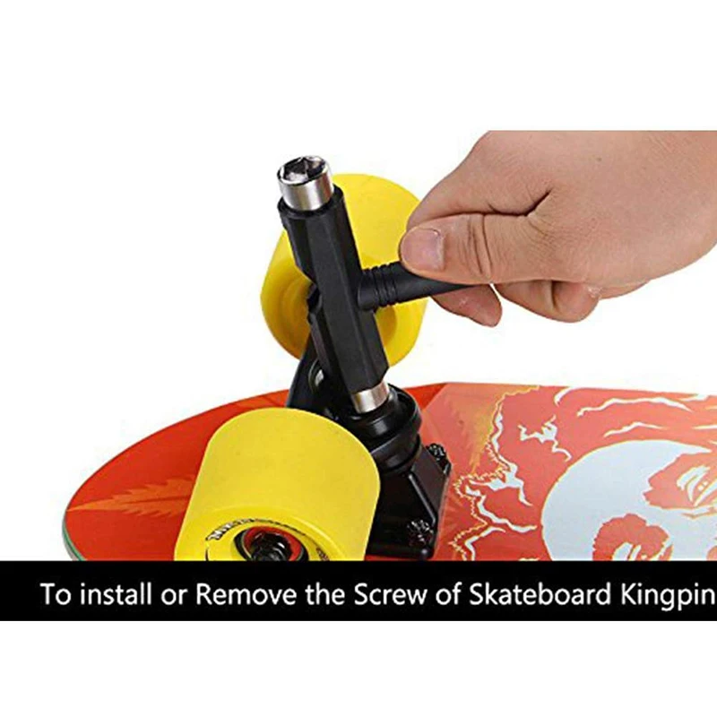 

Hot Multi functional Skate T Shape Wrench Skateboard Scooter Accessory Mini T Spanner Adjusting Skates Tool X85