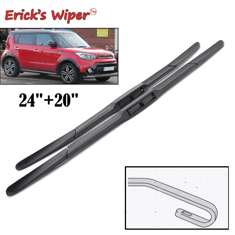 

Щетки стеклоочистителя Erick's для Kia Soul Киа Соул MK2, 2014, 2015, 2016, 2017, 2018, 2019, 24 + 20 дюймов