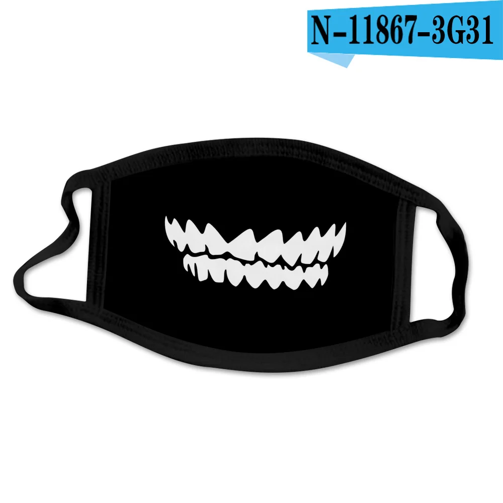 1 шт. маска для лица унисекс с принтом милого медведя однотонная черная