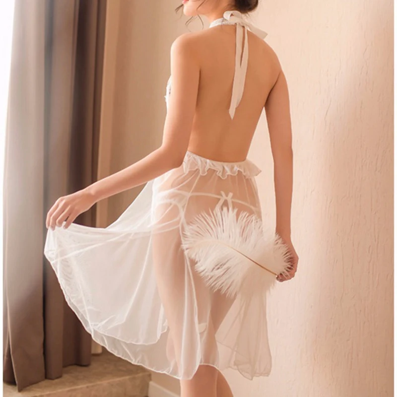 Кружевное ночное белье с открытой спиной сексуальное женское для медового