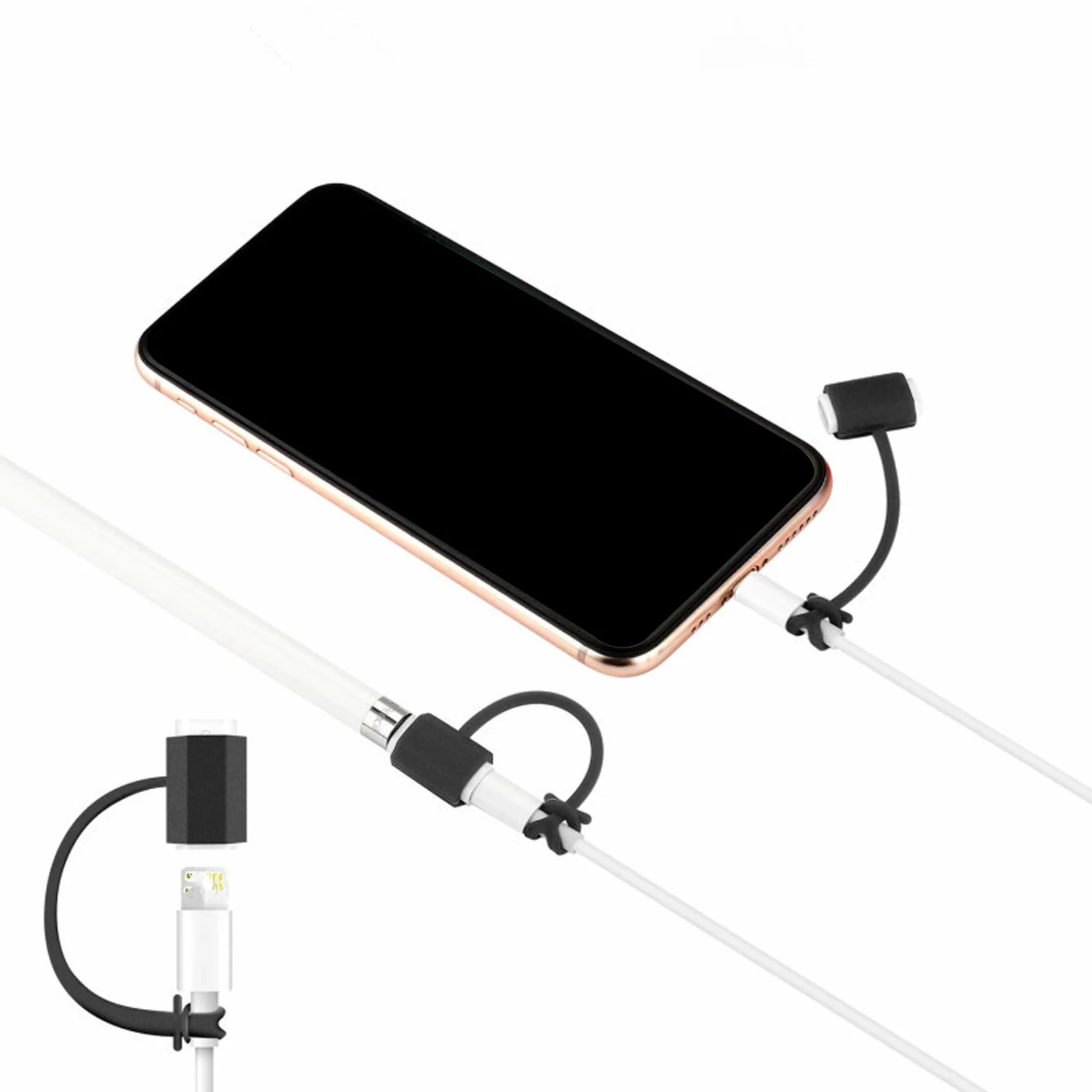 Мягкий силиконовый держатель рукава с рукояткой + 1 шт. Кабель адаптер для зарядки