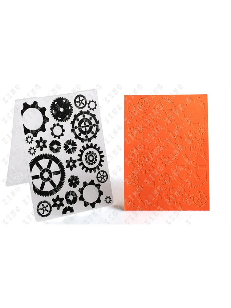 

Gear Circle Pattern 3d Embossing Folders Plastic Bump Scrapbooking Diy Template Fondant Indentation Cake Photo Album Card Make