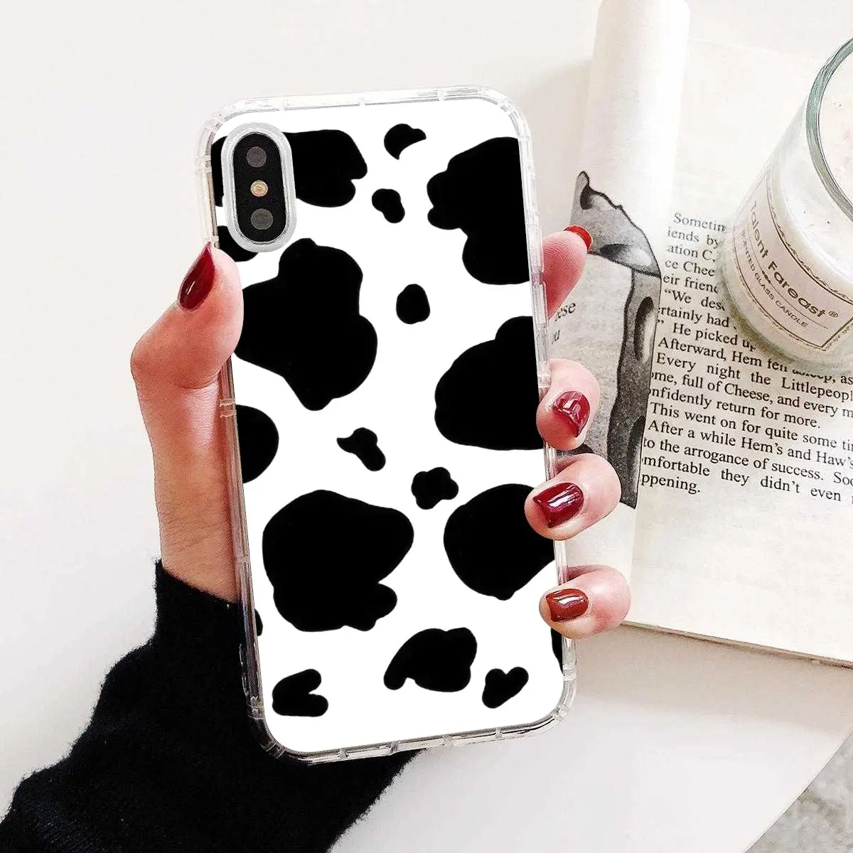 Soft TPU Phone Case For Xiaomi Redmi 4A 7A S2 Note 8 3 3S 4 4X 5 Plus 6 7 6A Pro Pocophone F1 simple White Black Cow dots symbol | Мобильные