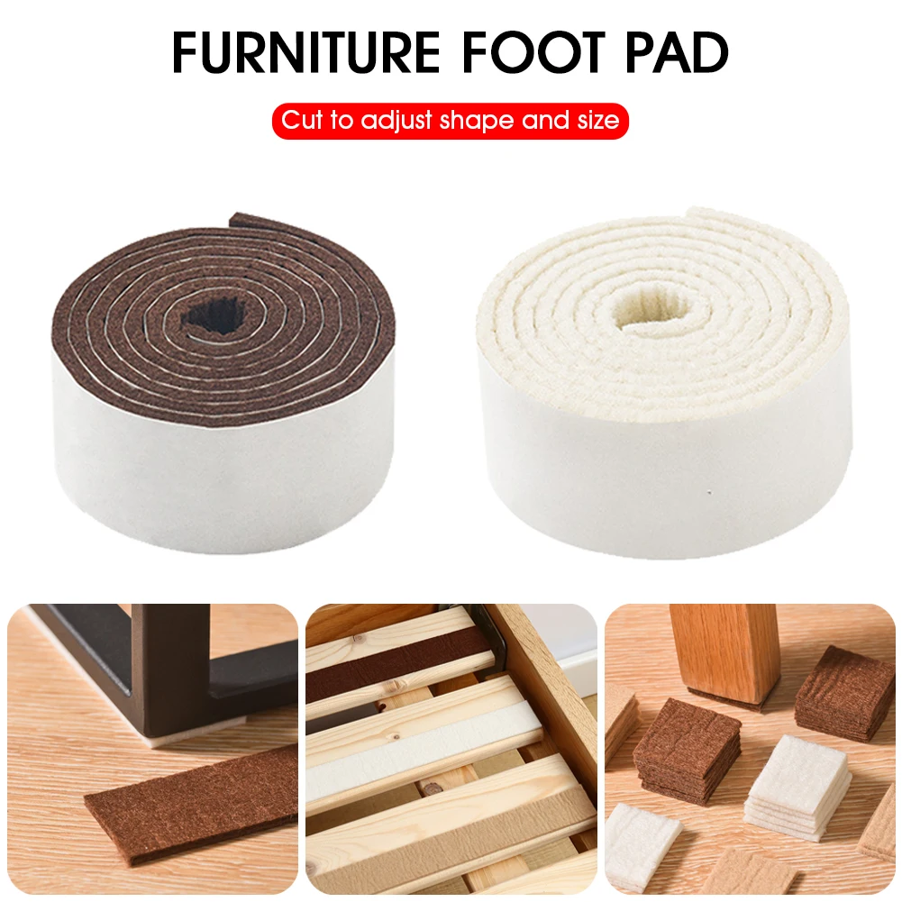 

DIY Felt Foot Pads 1M Rolls Chair Foot Mats Anti-Slip Rugs Self Adhesive Wear-Resistant Table Foot Cover Stool Pads Noise Reduce