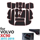 Противоскользящий резиновый коврик для подставки под чашку для Volvo XC90 MK2 2 D4 D5 D6 T5 T6 T8 2015  2019, автомобильные аксессуары, коврик для телефона 2018