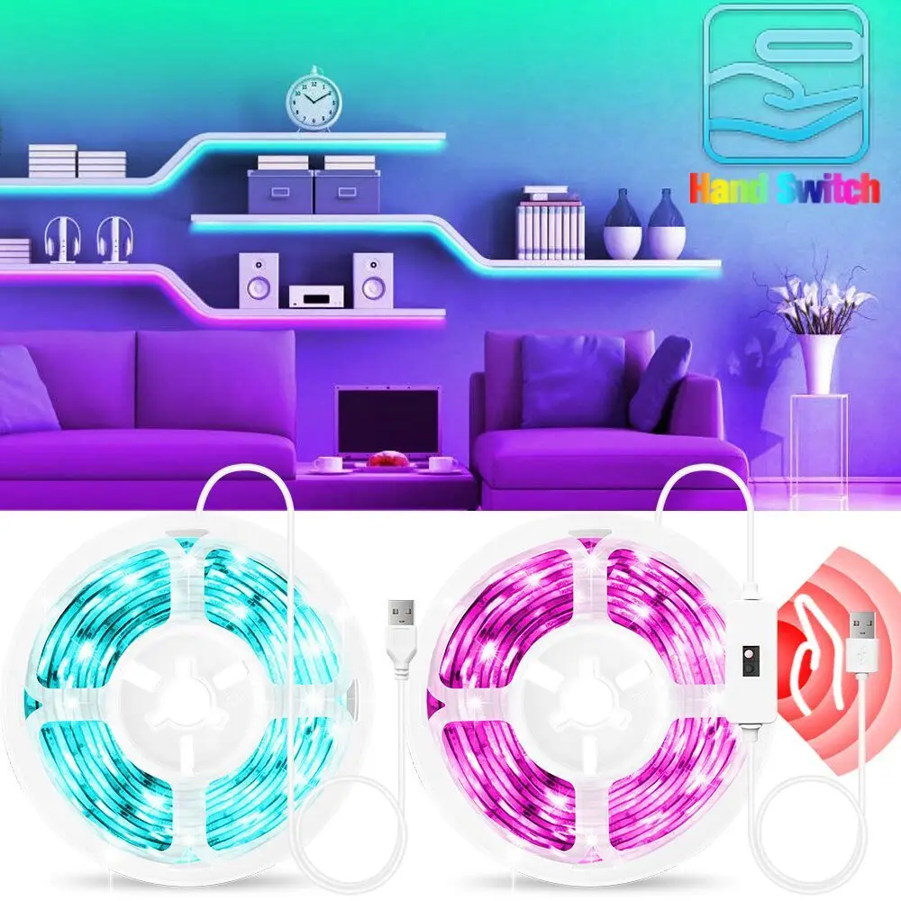Светодиодная лента с датчиком движения рук гибкая лампа диодами USB 5 В розового