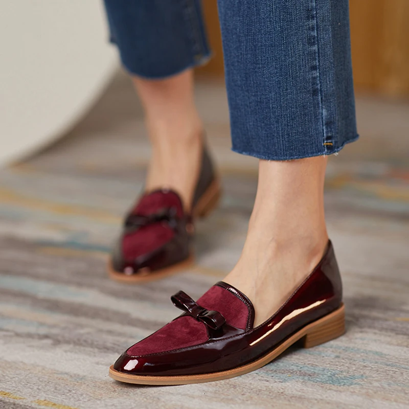 Туфли женские замшевые с круглым носком натуральная кожа низкий каблук лоферы