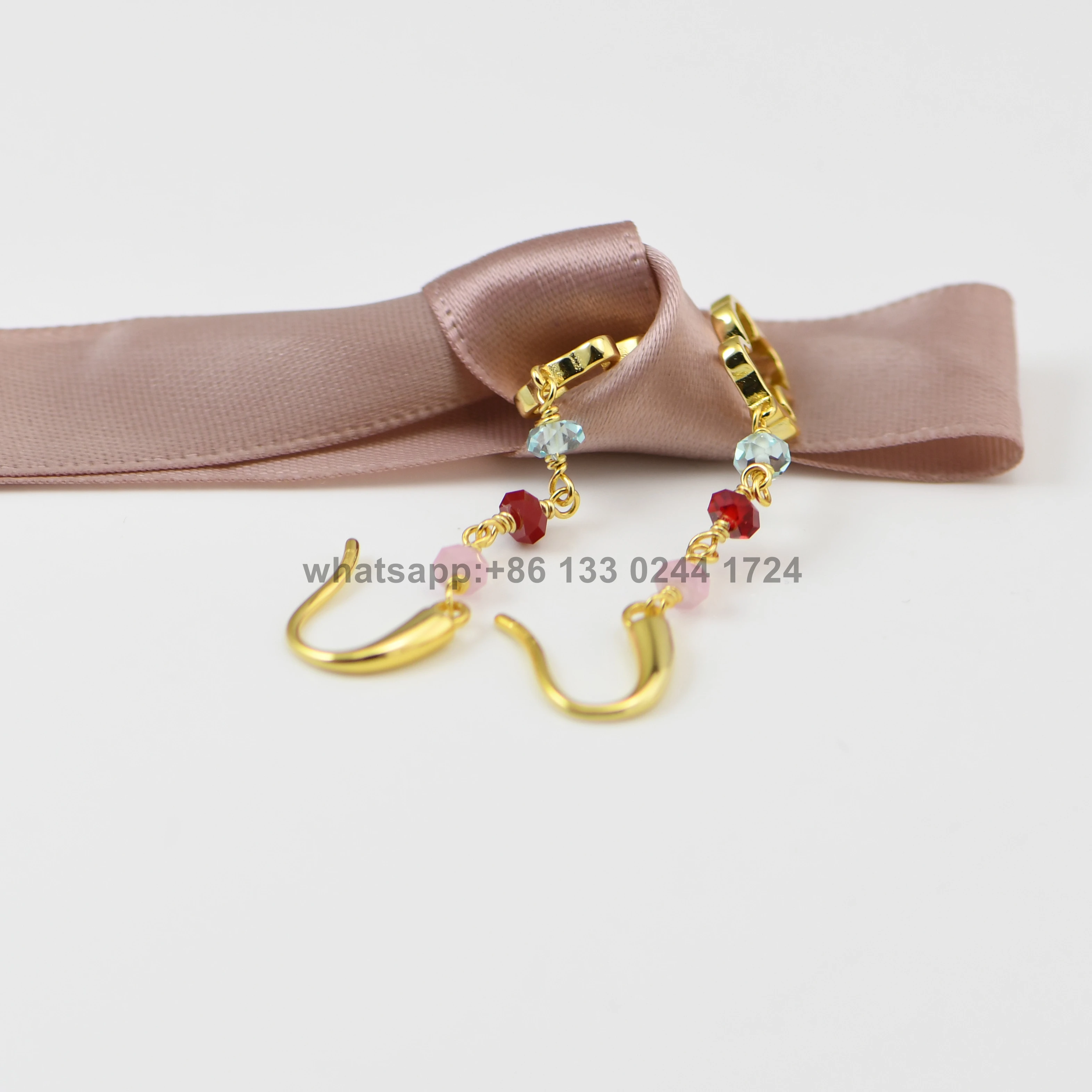 

Trend Fashion 925 Sterling Silver Fine Jewelry Spanish Style 5CM Gold Crystal Bear Earrings TSE365