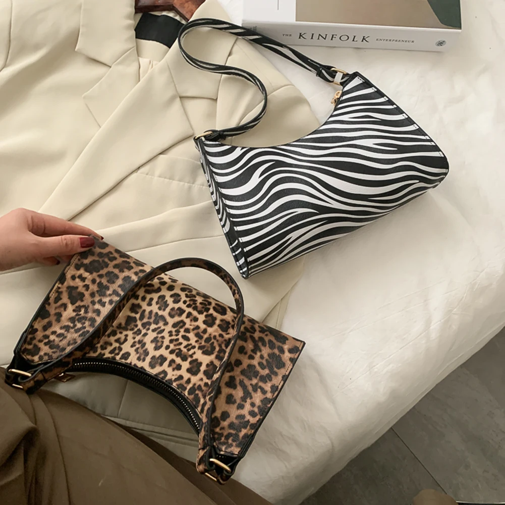 Модная женская Роскошная сумочка с принтом зебры из искусственной кожи простые