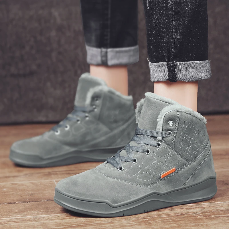 Plus cotton men's casual board shoes leather sneakers autumn and winter sports men | Спорт и развлечения