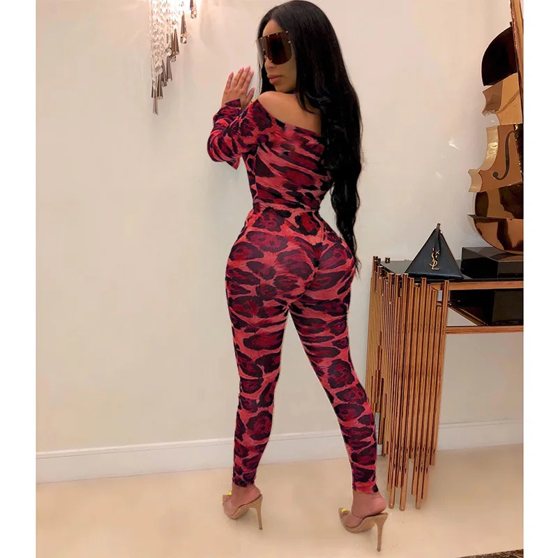 Комбинезон OMSJ женский с открытыми плечами элегантный пикантный сетчатый костюм