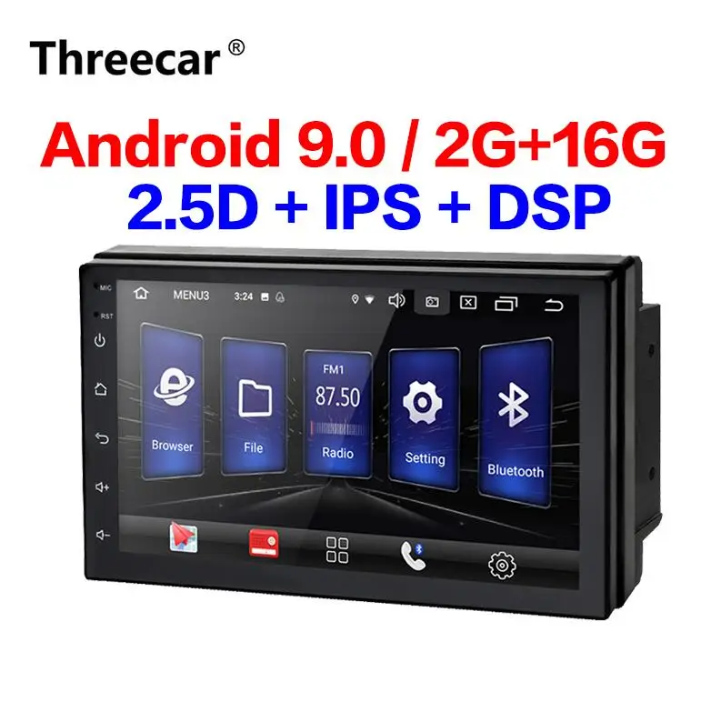 car radio 2 Din автомобильное радио Android 9,0 2G+ 16G универсальная gps-навигация Bluetooth Сенсорный экран Wifi DSP автомобильный аудио стерео FM USB ips DSP mp5 - Цвет: car radio