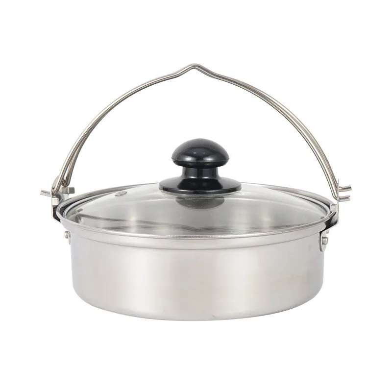 

Stew Utensils Camping Cookware Picnic Pot Hanging Instant Ramen Pot Stainless Noodles Daily Pot Steel Pot Outdoors Household Pot