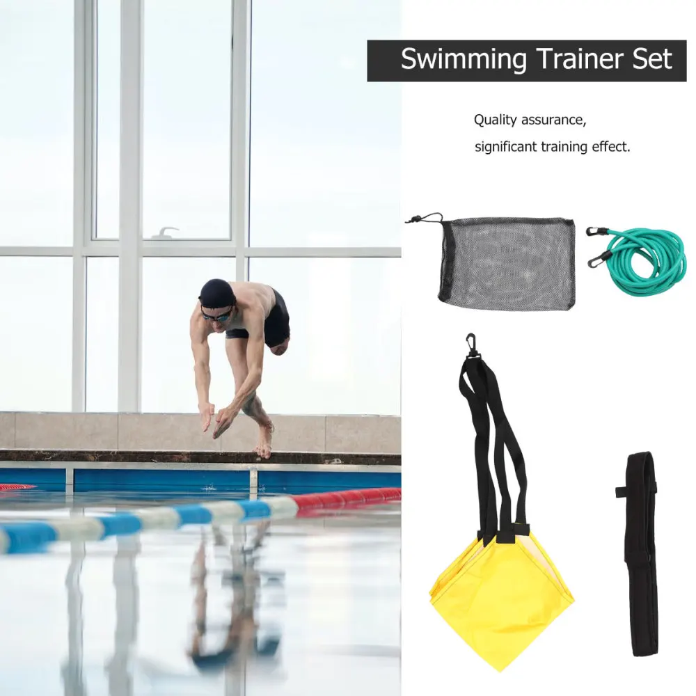

Swim Parachute Set Swimming Strength Training Resistance Belt Swim Training Accessories with Drag Parachute for Adults Children