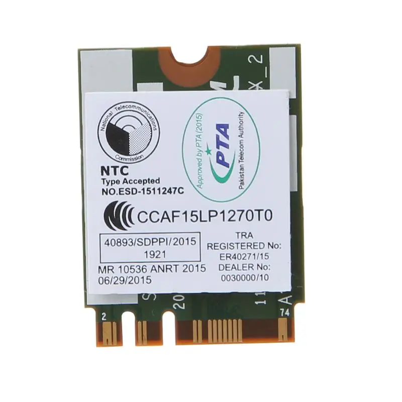 DW1820A BCM94350ZAE 802.11ac Bluetooth 4,1 867 Мбит/с M.2 NGFF WiFi беспроводная карта для ноутбуков Dell
