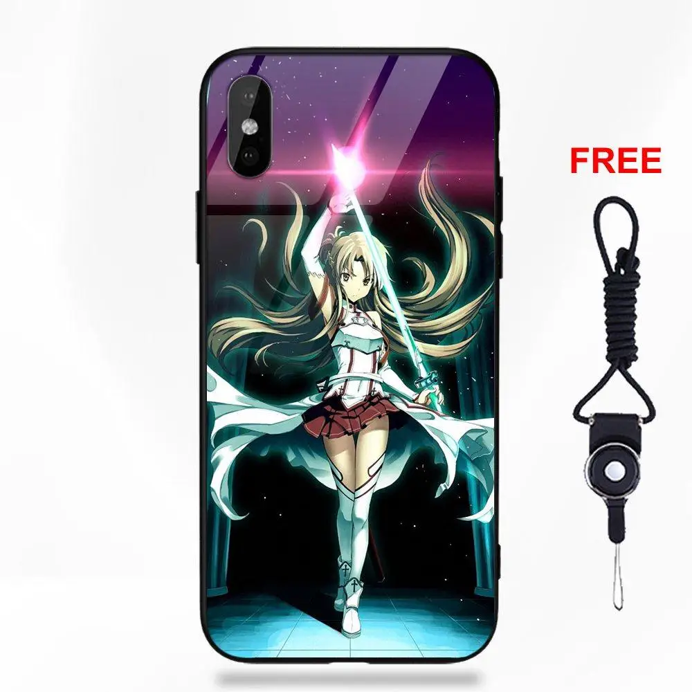 Мягкий ТПУ чехол закаленное стеклянные крышки для Apple IPhone X XS Max XR 5 5C 5S SE 6 6S 7 8 Plus Sword