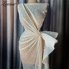 Женское вечернее платье с вырезом лодочкой, белое платье с вышивкой бисером, платье с юбкой годе, длинное платье для выпускного вечера, 2020