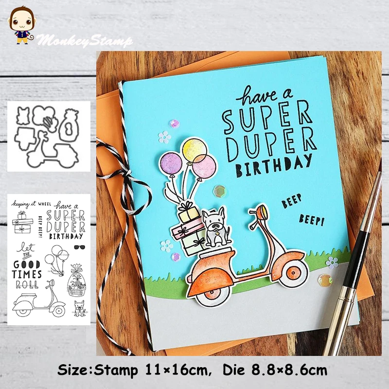 Обезьяна рождество собака велосипед воздушный шар металлические штампы и