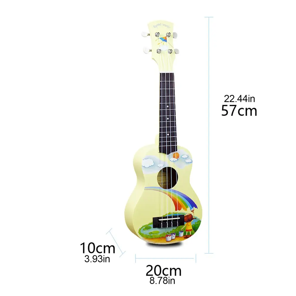 

2021 NEW Ukulele 21 Inch Hand-Painted Cartoon Pattern 4 Strings Uke Bass Stringed Musical Instrument Perfect For Beginners