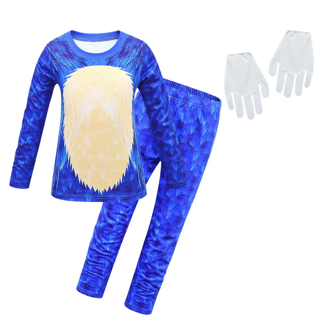 Костюм на Хэллоуин голубой Ежик видеоигра искусственное аниме