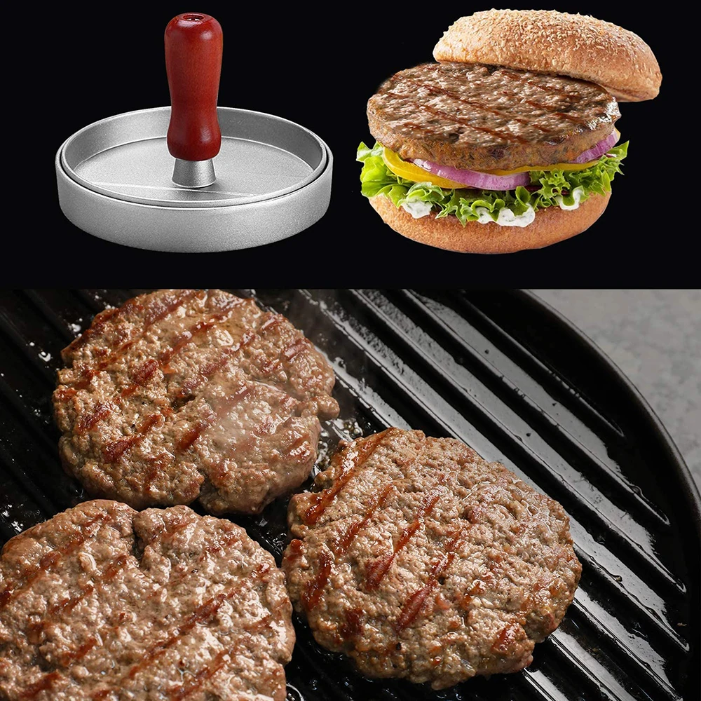 Пресс для бургеров с 100 листами Восковая бумага алюминиевая антипригарная форма