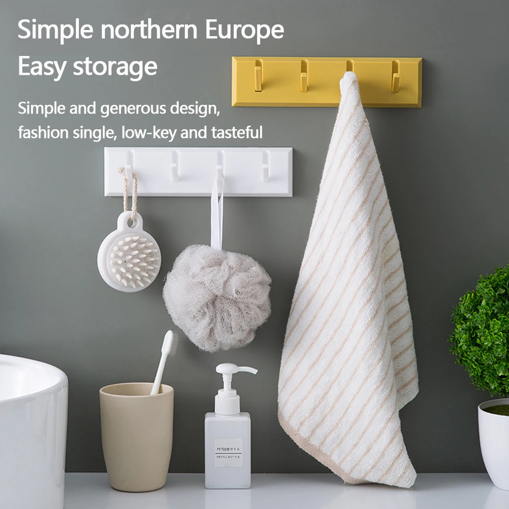 

For Kitchen Bathroom No Punching Hook Housekeeper Strong Glue Plastic Hooks Wall Hanger Storage Clothes ABS Hooks Keychain