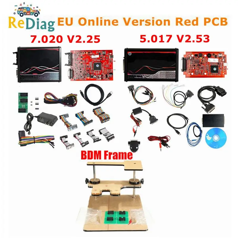 Программатор ECU V2.53 EU Online Red V2 V5.017 OBD2 4LED 7 020 V2.25|Диагностические сканеры для