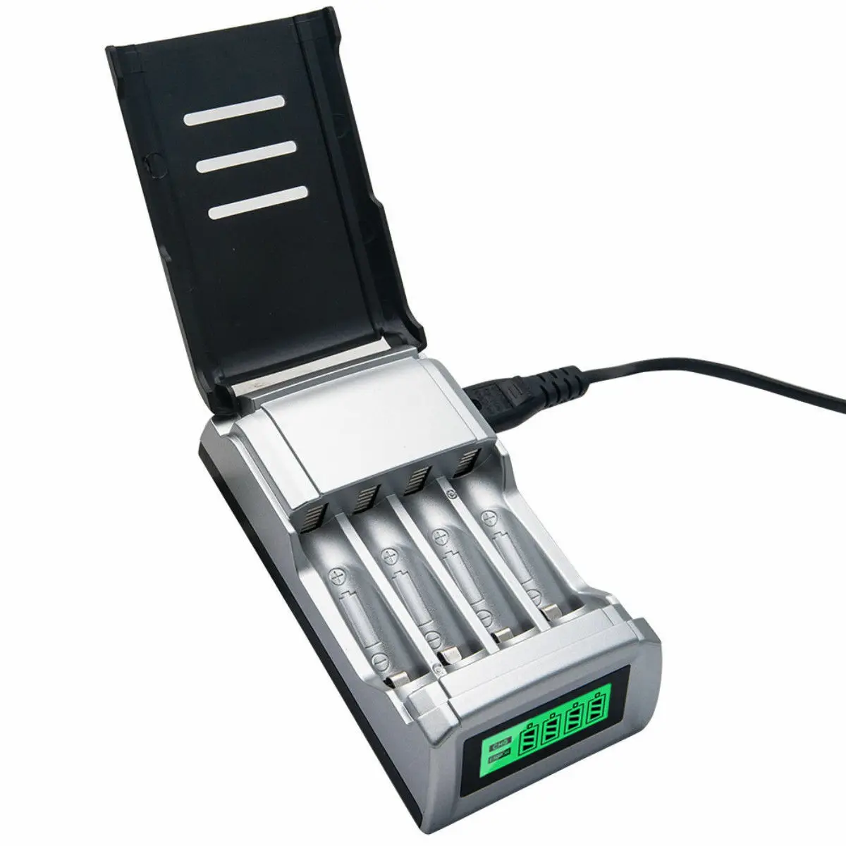 Универсальное зарядное устройство с 4 слотами умное ЖК дисплеем для