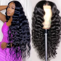 qt 44 lace closure wig human hair wigs brazilian loose deep wave for black women pre plucked lace front human hair wigs