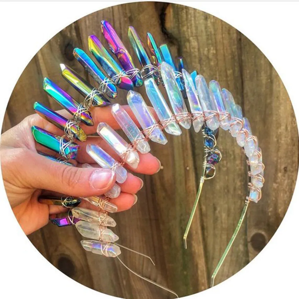 Тиара Хрустальная натуральная кварцевая корона искусственная хрустальные