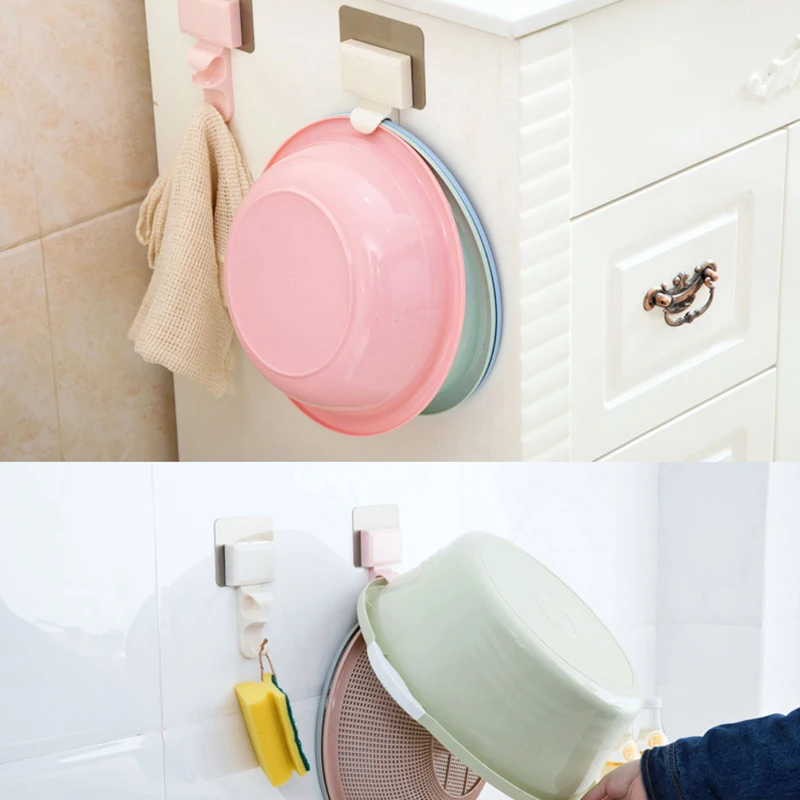 

Hot Seamless Bathroom Hanger Wall-Mounted Washbasin Stand Basin Storage Organizer PLD