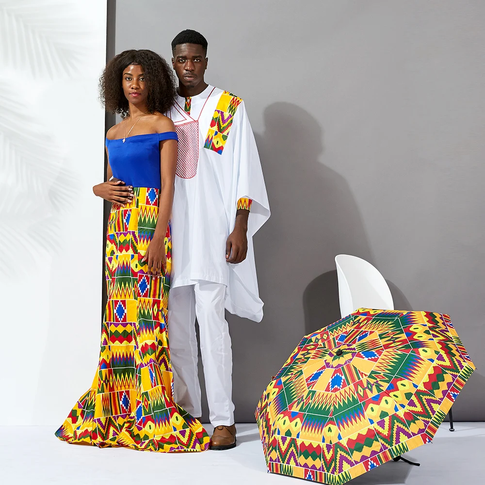 African Dresses for Women Long wax print material Men's Top 3piece Sets Couple Clothing African traditional Lover Couple Clothes