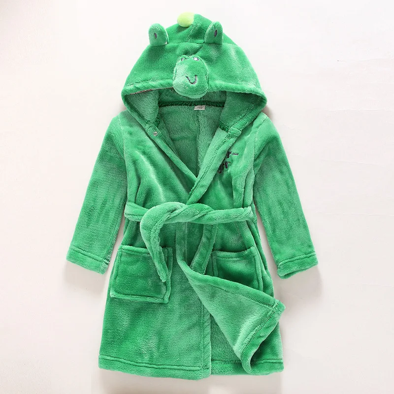 Baby Kids Pajamas Boys Girls Christmas Cloth Cartoon Bathrobes Sleepwear Elk Hooded Fluffy Warm Robes Xmas Gift | Мать и ребенок
